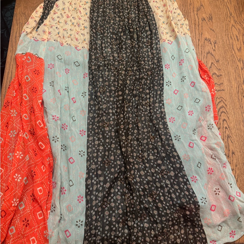 Anthropologie VERB Margot Pleated Floral Maxi Skirt Size 10 made in India - Picture 2 of 7